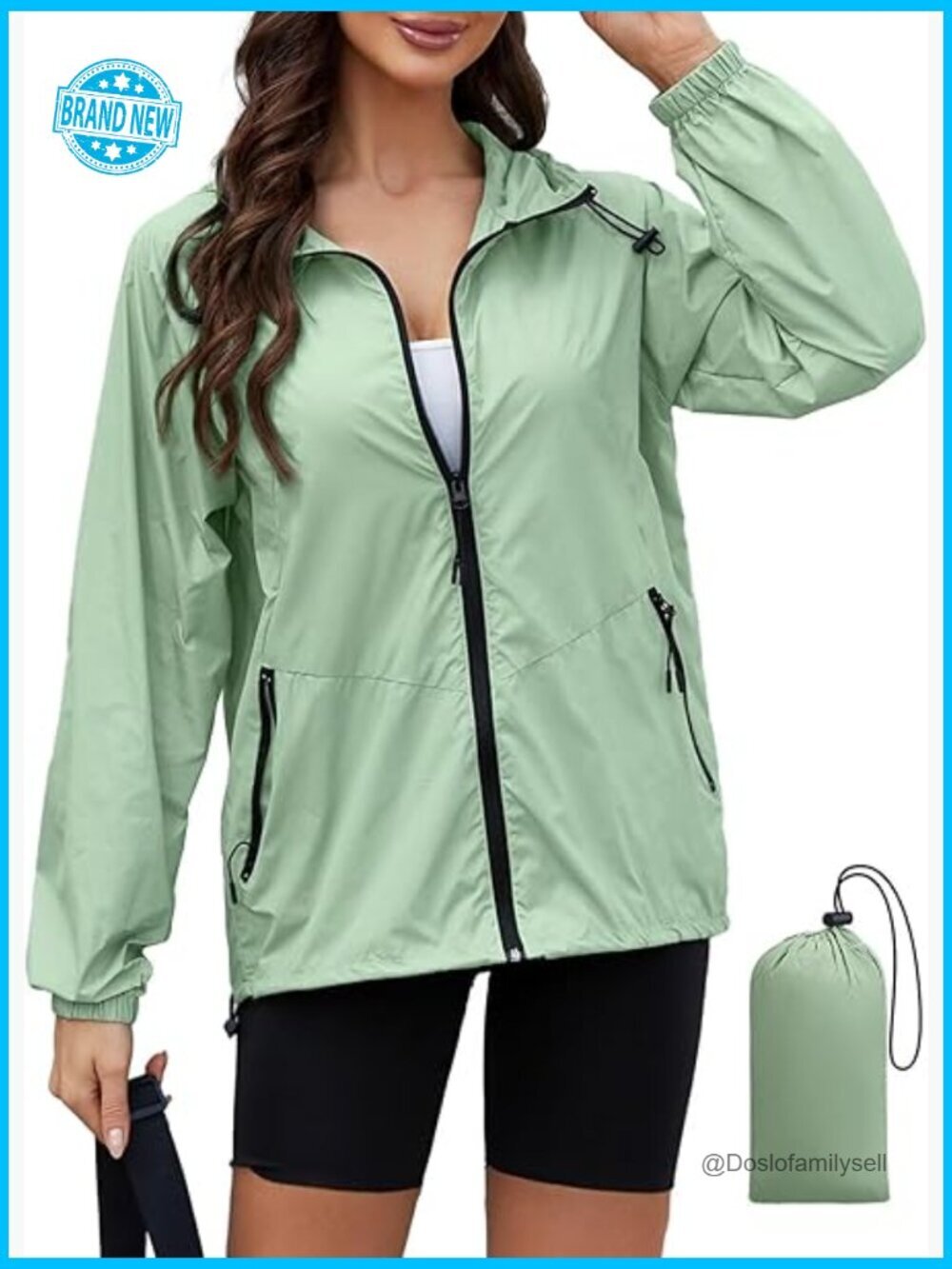 Lightweight Packable Rain Jacket with Hood Waterproof Windbreaker Travel